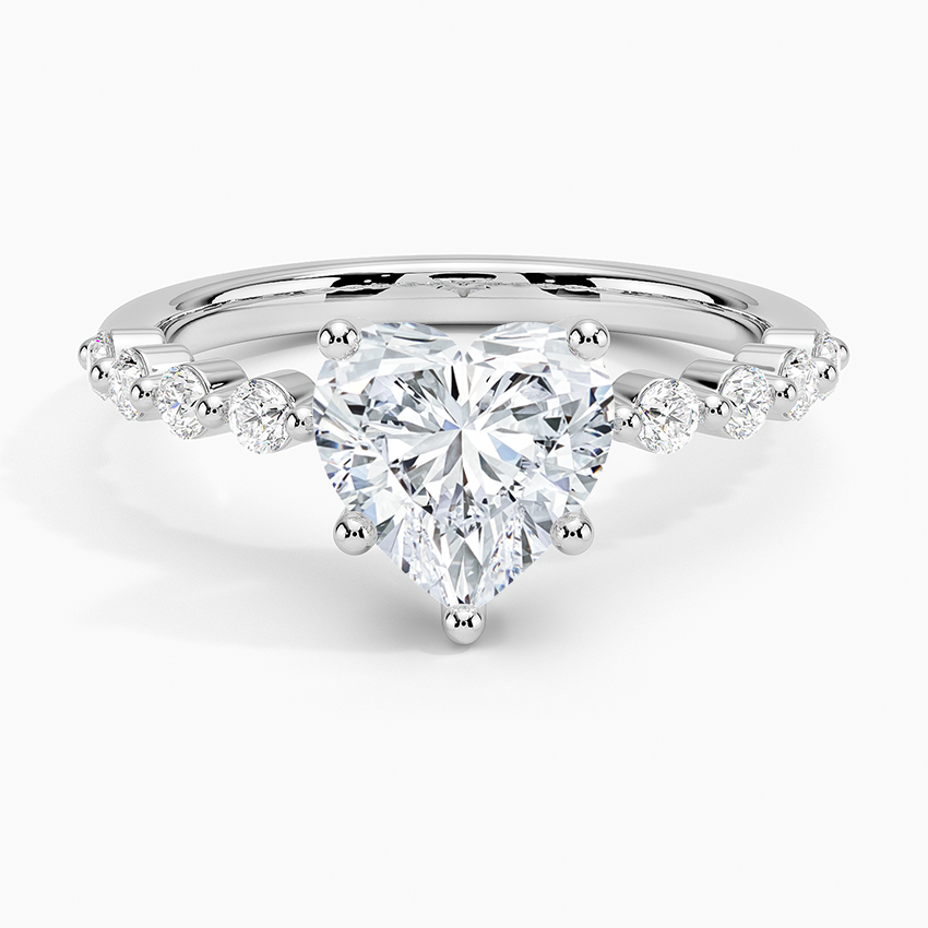 Marseille Half Coverage Diamond Ring (1/4 ct. tw.) Platinum Heart Engagement Ring