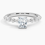 Marseille Half Coverage Diamond Ring (1/4 ct. tw.) Platinum Radiant Engagement Ring