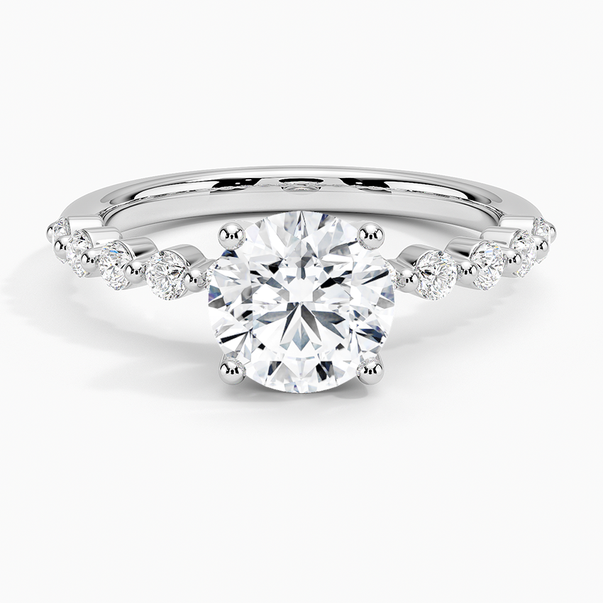 Marseille Half Coverage Diamond Ring (1/4 ct. tw.) Platinum Round Engagement Ring