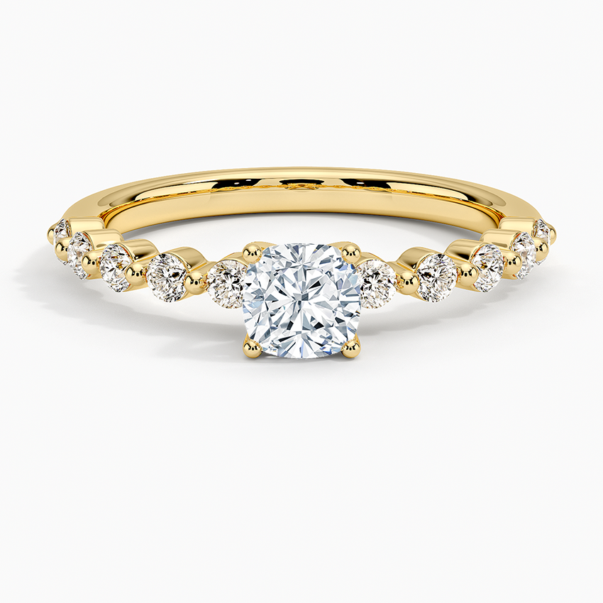 Marseille Half Coverage Diamond Ring (1/4 ct. tw.) Yellow Gold 18k Cushion Engagement Ring