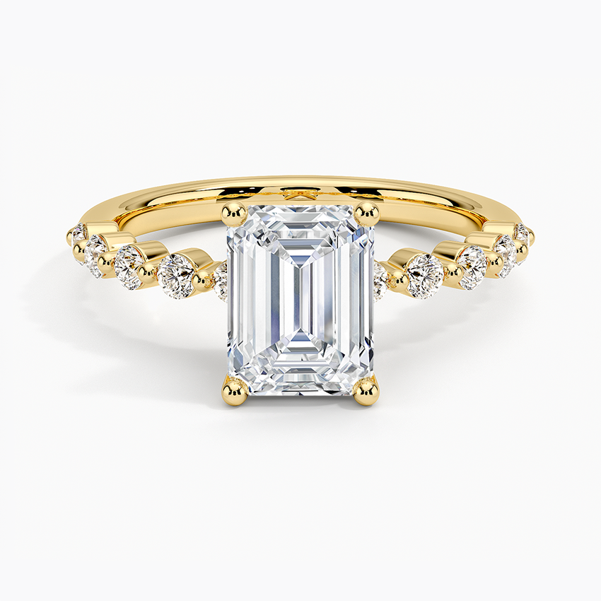 Marseille Half Coverage Diamond Ring (1/4 ct. tw.) Yellow Gold 18k Emerald Engagement Ring