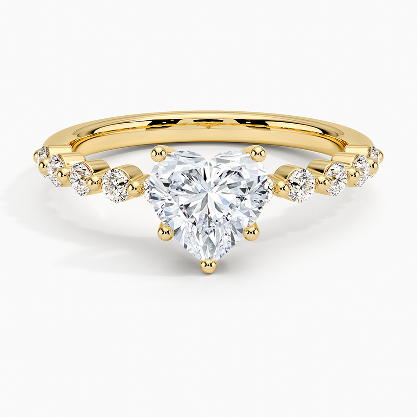 Marseille Half Coverage Diamond Ring (1/4 ct. tw.) Yellow Gold 18k Heart Engagement Ring