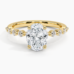 Marseille Half Coverage Diamond Ring (1/4 ct. tw.) Yellow Gold 18k Oval Engagement Ring