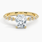 Marseille Half Coverage Diamond Ring (1/4 ct. tw.) Yellow Gold 18k Radiant Engagement Ring