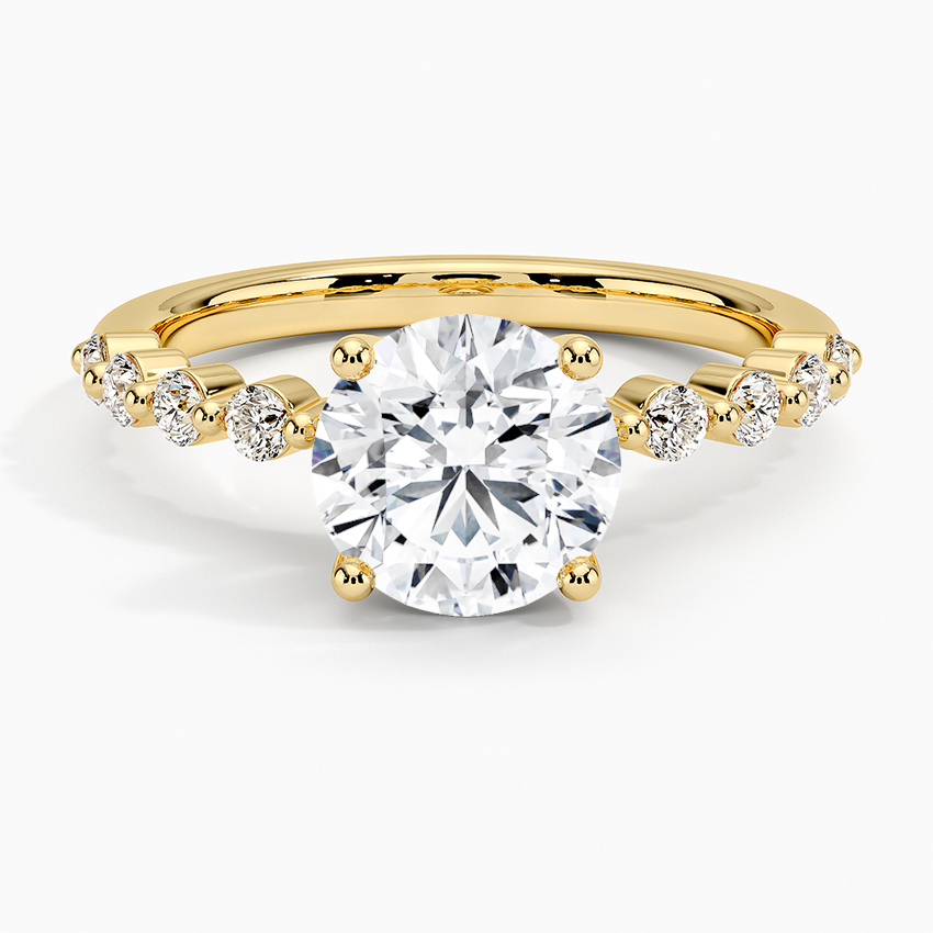 Marseille Half Coverage Diamond Ring (1/4 ct. tw.) Yellow Gold 18k Round Engagement Ring
