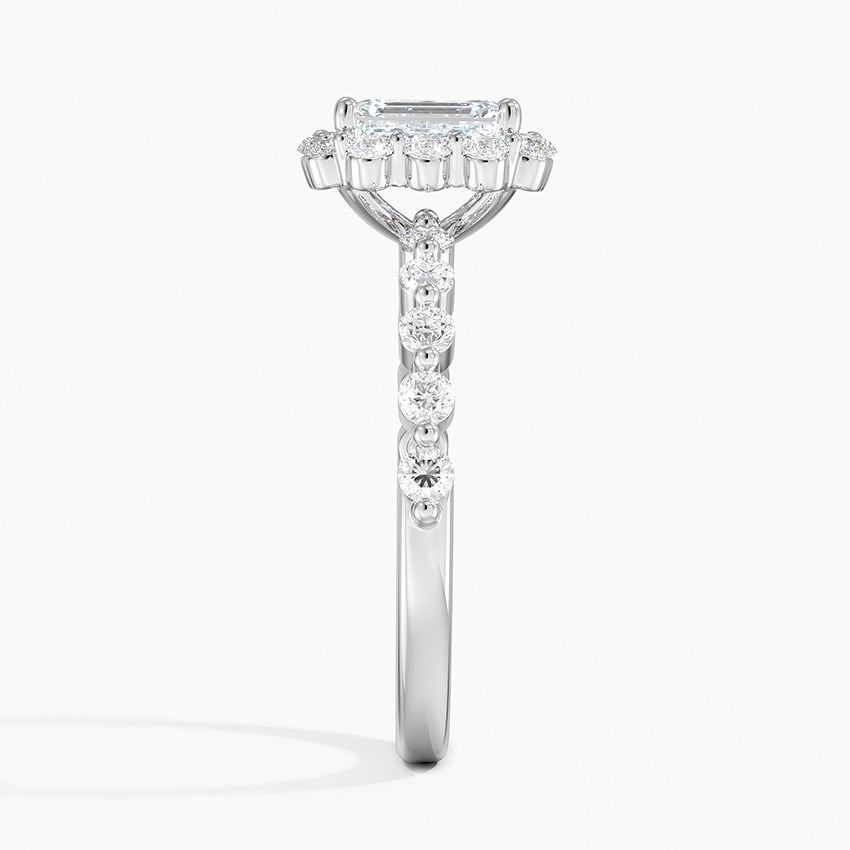 Marseille Halo Diamond Ring (1/2 ct. tw.) Platinum Emerald Engagement Ring