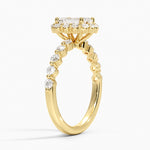 Marseille Halo Diamond Ring (1/2 ct. tw.) Yellow Gold 18k Emerald Engagement Ring