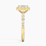 Marseille Halo Diamond Ring (1/2 ct. tw.) Yellow Gold 18k Emerald Engagement Ring
