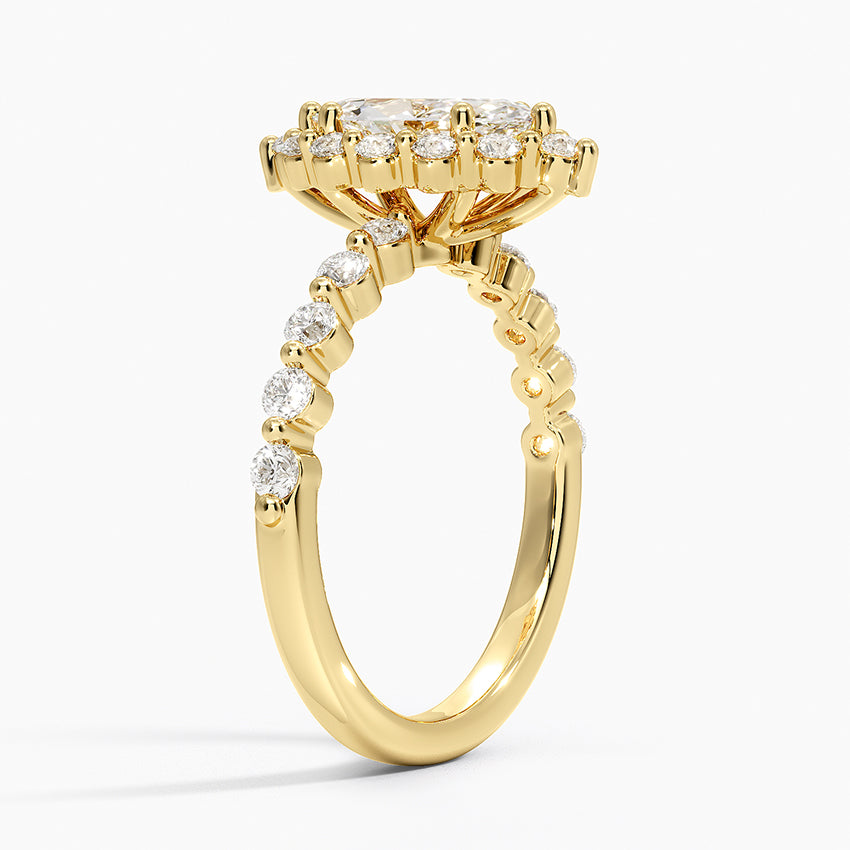 Marseille Halo Diamond Ring (1/2 ct. tw.) Yellow Gold 18k Marquise Engagement Ring