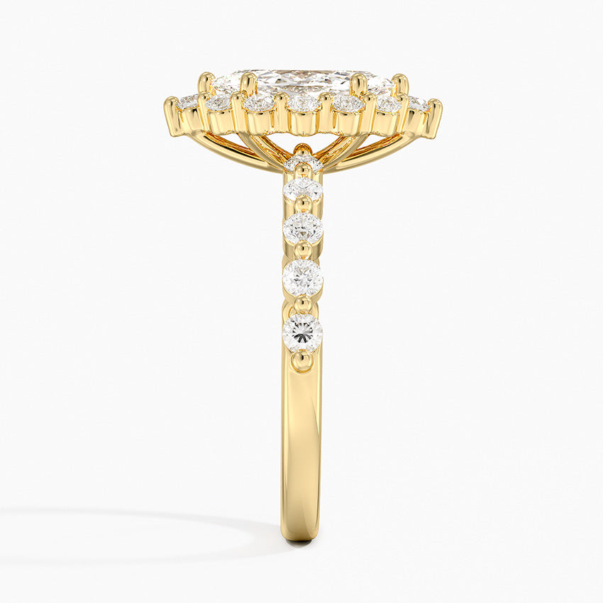 Marseille Halo Diamond Ring (1/2 ct. tw.) Yellow Gold 18k Marquise Engagement Ring