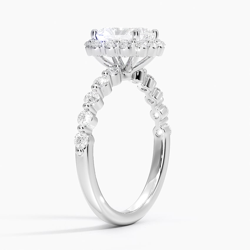 Marseille Halo Diamond Ring (1/2 ct. tw.) Platinum Radiant Engagement Ring