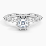 Marseille Halo Diamond Ring (1/2 ct. tw.) Platinum Asscher Engagement Ring