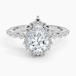 Marseille Halo Diamond Ring (1/2 ct. tw.) Platinum Pear Engagement Ring