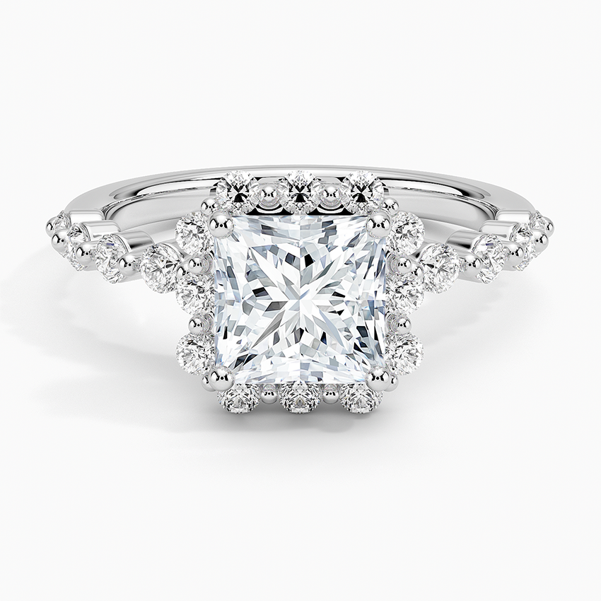 Marseille Halo Diamond Ring (1/2 ct. tw.) Platinum Princess Engagement Ring