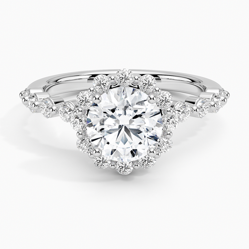 Marseille Halo Diamond Ring (1/2 ct. tw.) Platinum Round Engagement Ring