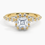 Marseille Halo Diamond Ring (1/2 ct. tw.) Yellow Gold 18k Asscher Engagement Ring