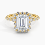 Marseille Halo Diamond Ring (1/2 ct. tw.) Yellow Gold 18k Emerald Engagement Ring