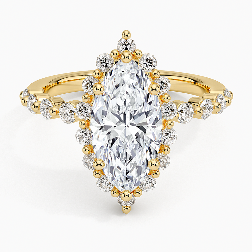 Marseille Halo Diamond Ring (1/2 ct. tw.) Yellow Gold 18k Marquise Engagement Ring