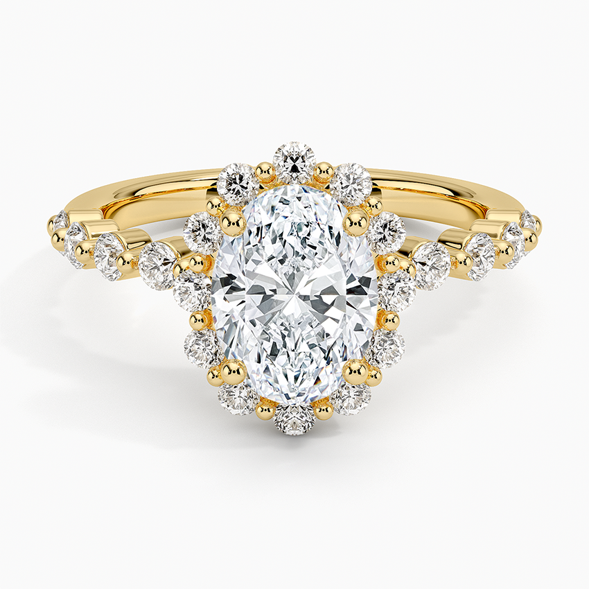Marseille Halo Diamond Ring (1/2 ct. tw.) Yellow Gold 18k Oval Engagement Ring