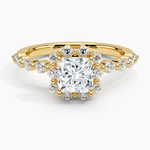 Marseille Halo Diamond Ring (1/2 ct. tw.) Yellow Gold 18k Princess Engagement Ring
