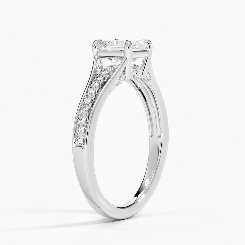Tressa Split Shank Diamond Ring Platinum Asscher Engagement Ring