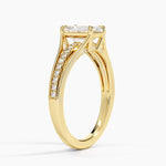 Tressa Split Shank Diamond Ring Yellow Gold 18k Emerald Engagement Ring