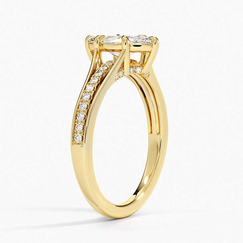 Tressa Split Shank Diamond Ring Yellow Gold 18k Marquise Engagement Ring