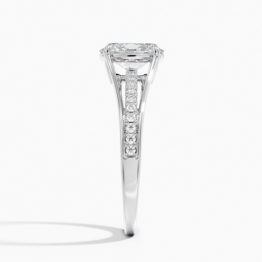 Tressa Split Shank Diamond Ring Platinum Oval Engagement Ring