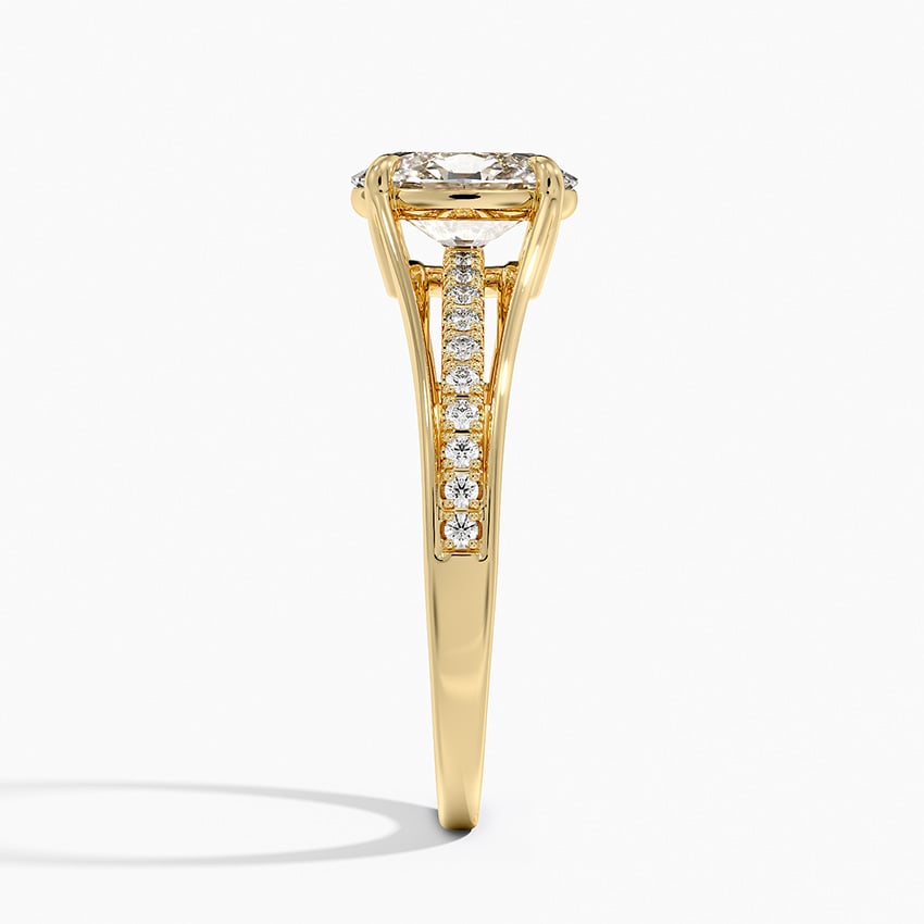 Tressa Split Shank Diamond Ring Yellow Gold 18k Oval Engagement Ring