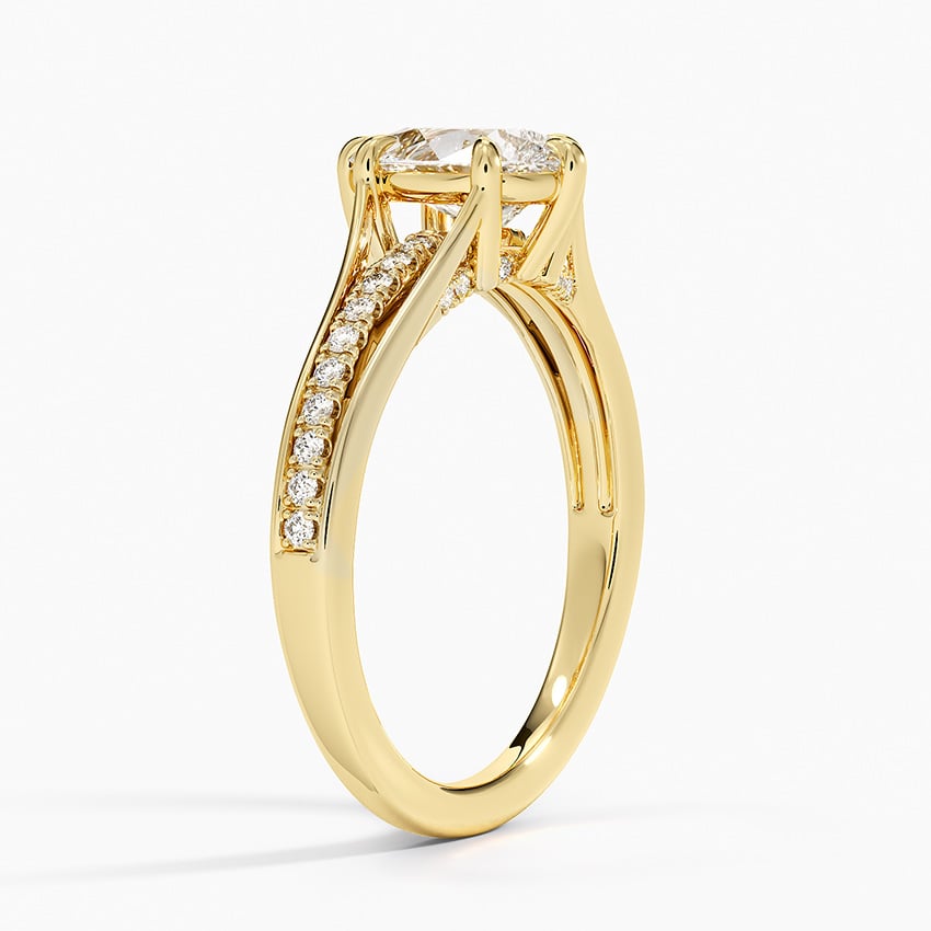 Tressa Split Shank Diamond Ring Yellow Gold 18k Pear Engagement Ring