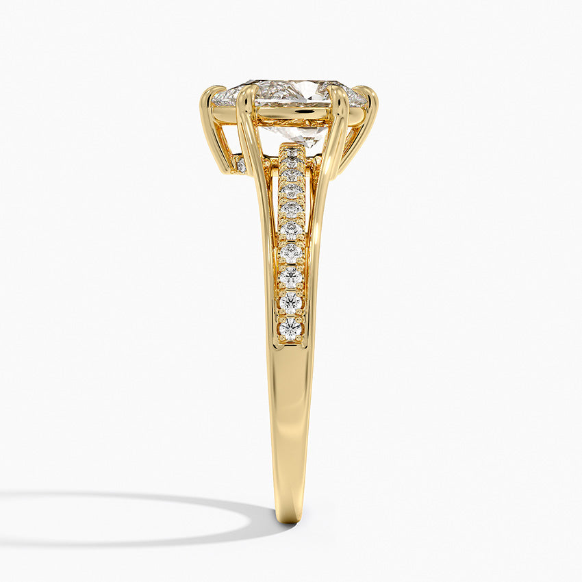 Tressa Split Shank Diamond Ring Yellow Gold 18k Pear Engagement Ring