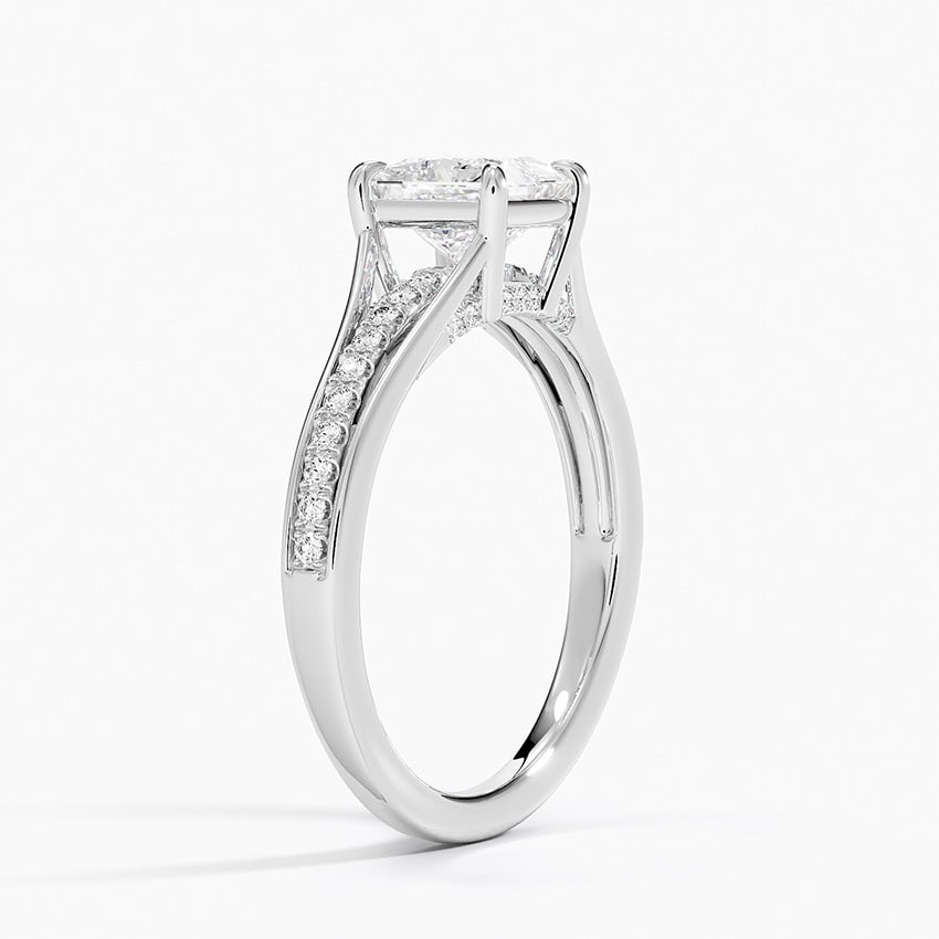 Tressa Split Shank Diamond Ring Platinum Princess Engagement Ring