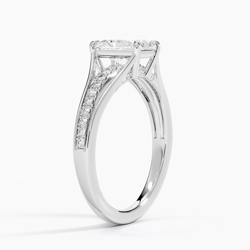 Tressa Split Shank Diamond Ring Platinum Radiant Engagement Ring