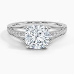 Tressa Split Shank Diamond Ring Platinum Cushion Engagement Ring