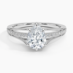 Tressa Split Shank Diamond Ring Platinum Pear Engagement Ring