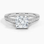 Tressa Split Shank Diamond Ring Platinum Princess Engagement Ring