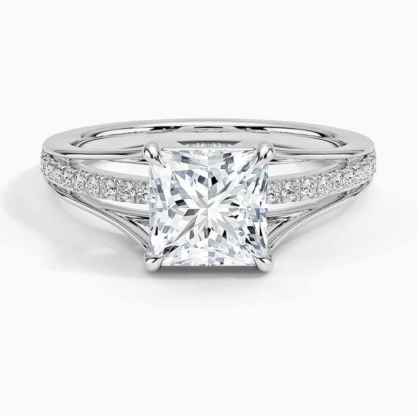 Tressa Split Shank Diamond Ring Platinum Princess Engagement Ring