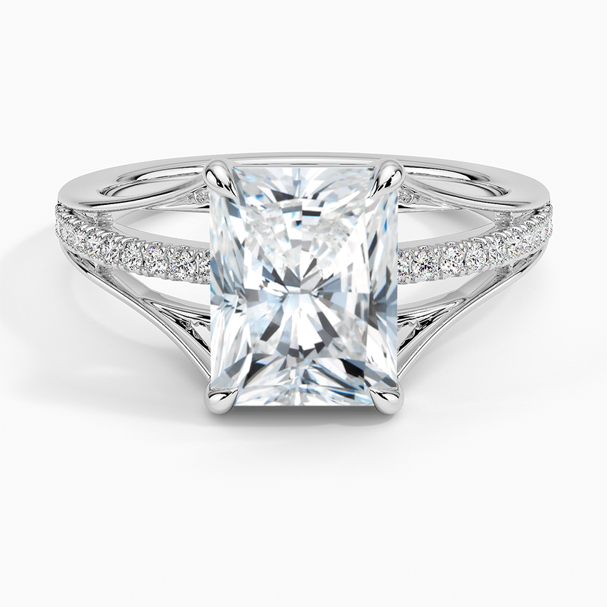 Tressa Split Shank Diamond Ring Platinum Radiant Engagement Ring