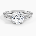 Tressa Split Shank Diamond Ring Platinum Round Engagement Ring
