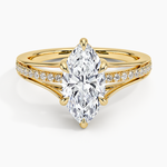 Tressa Split Shank Diamond Ring Yellow Gold 18k Marquise Engagement Ring