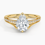 Tressa Split Shank Diamond Ring Yellow Gold 18k Pear Engagement Ring