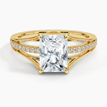 Tressa Split Shank Diamond Ring Yellow Gold 18k Radiant Engagement Ring