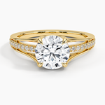 Tressa Split Shank Diamond Ring Yellow Gold 18k Round Engagement Ring