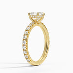 Olympia Three-Quarter Coverage Diamond Ring Yellow Gold 18k Asscher Engagement Ring