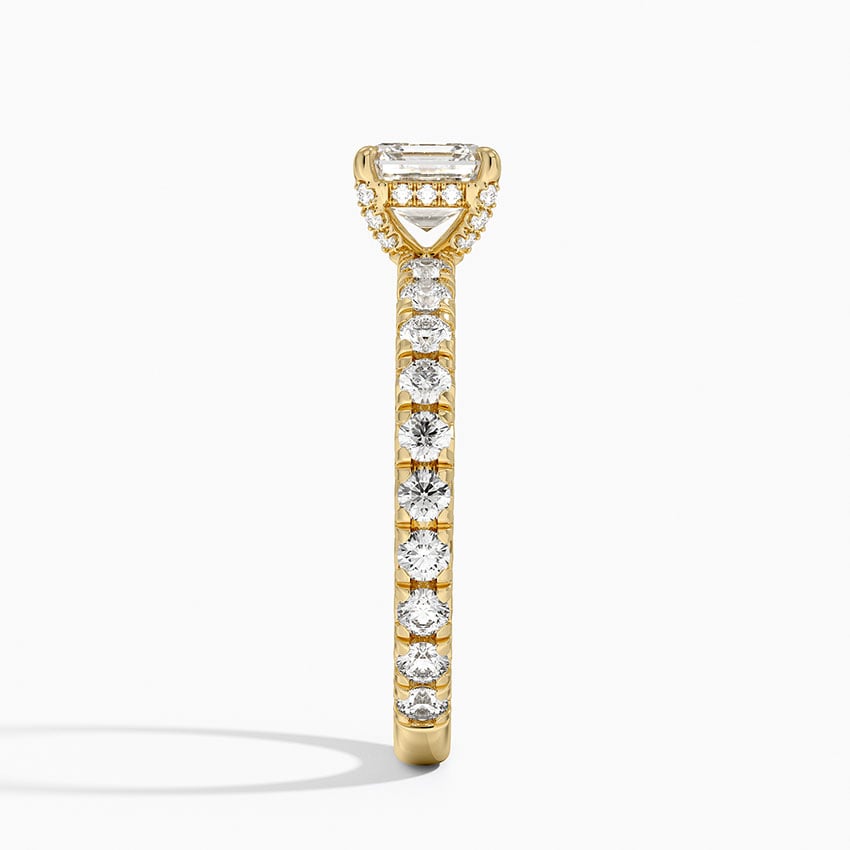 Olympia Three-Quarter Coverage Diamond Ring Yellow Gold 18k Asscher Engagement Ring