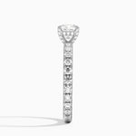 Olympia Three-Quarter Coverage Diamond Ring Platinum Cushion Engagement Ring