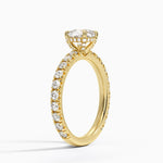 Olympia Three-Quarter Coverage Diamond Ring Yellow Gold 18k Cushion Engagement Ring
