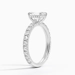 Olympia Three-Quarter Coverage Diamond Ring Platinum Emerald Engagement Ring