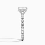 Olympia Three-Quarter Coverage Diamond Ring Platinum Emerald Engagement Ring