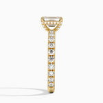 Olympia Three-Quarter Coverage Diamond Ring Yellow Gold 18k Emerald Engagement Ring